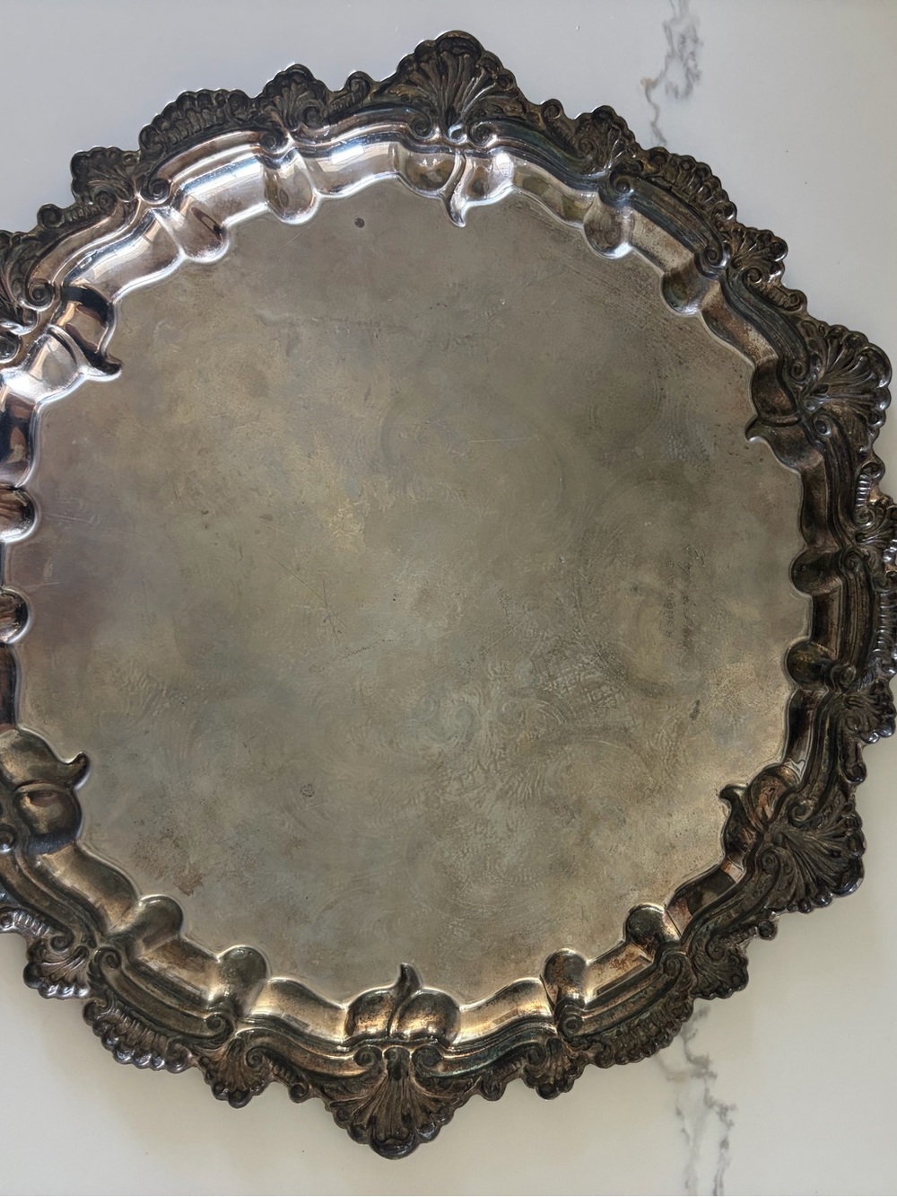 Wm Rogers ENGLISH SHELL Silver Platter Vintage 13” Plate Serving Home Decor - Picture 7 of 9